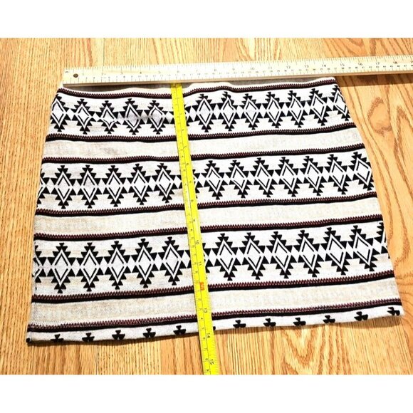 Nollie Southwest Tribal Mini Skirt Medium Oatmeal Stretch Comfy Vintage - Picture 3 of 4